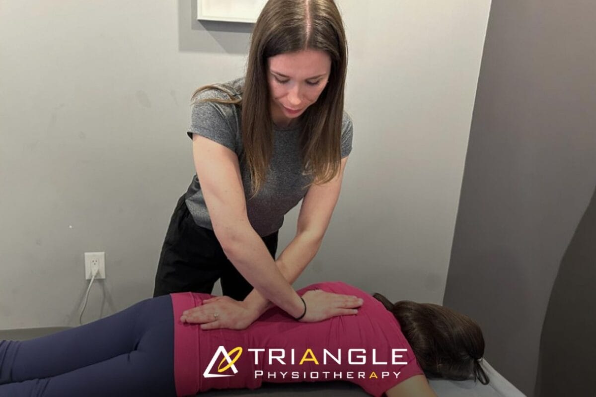 Patient receiving same-day physiotherapy treatment in a Toronto clinic for acute lower back pain
